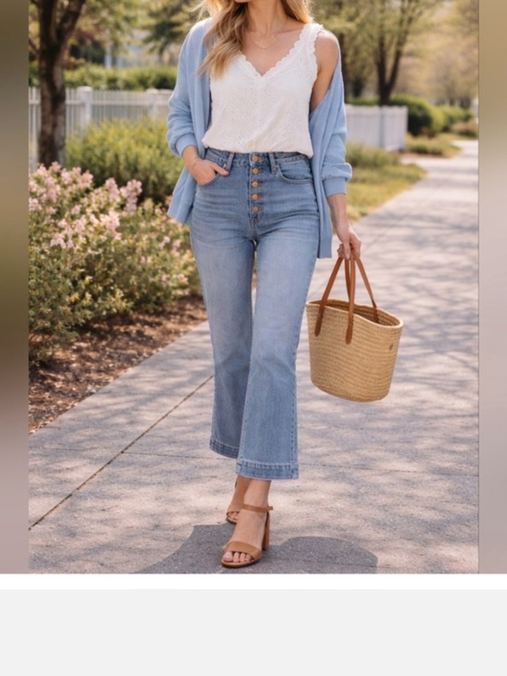 CAbi Palm Beach Crop Jeans- High Rise Wide Leg Size 16